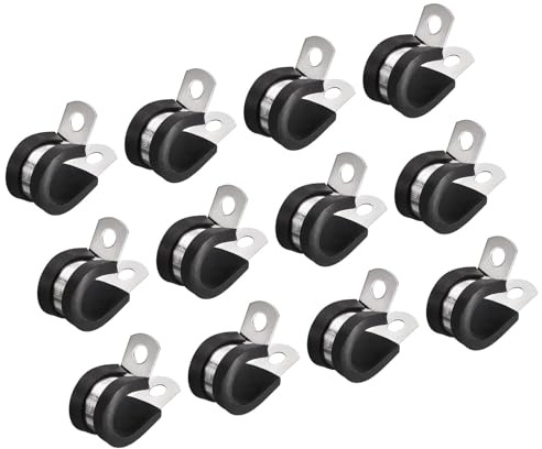 MACHSWON Lot de 24 colliers de serrage de câble de 14 mm, colliers de serrage isolés rembourrés en caoutchouc en acier inoxydable 304 en forme de R pour tuyau métallique