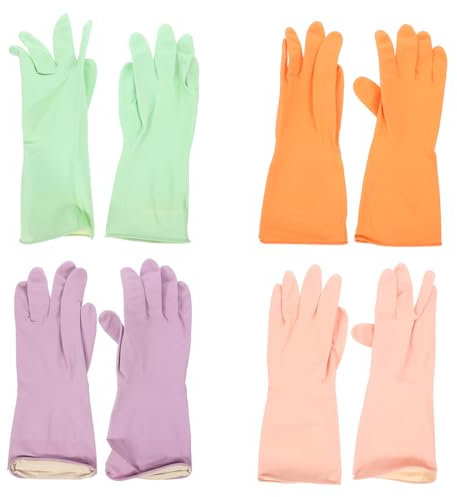 CIYODO 4paare Geschirrspülhandschuhe Aus Latex Wiederverwendbare Reinigungshandschuhe Für Küche Und Haushalt Flexible Küchenhandschuhe Zum Spülen