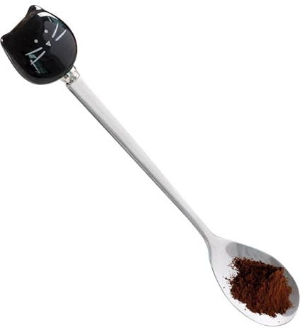Cucchiaio per cibo per gatti in acciaio inox, simpatico cucchiaino da caffè, cucchiaini da tè, frappè, frullati, divertente cucchiaio da dessert per gelato, frullati, dessert, zucchero