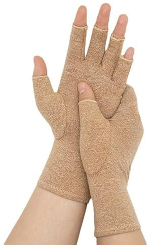 BrightGlow 2 Paar Arthritis-Kompressionshandschuhe Fahrradhandschuhe Fingerlos Gepolstert Handschuhe Halbfinger Outdoor Rutschfest Fäustlinge Handschuhe Rheumatische Arthritis Handschuhe