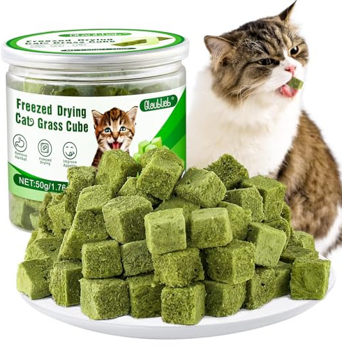 Glaublieb 50g Palitos de Hierba Gatera Liofilizado, Golosina de Hierba Gatera para Gatos, Snack Liofilizado para Eliminar Las Bolas de Pelo y Limpiar los Dientes