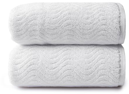 Maisonette Organic 100% Baumwolle Handtücher Set, (50x100 cm, 2er-Pack), Weiches und saugfähiges Gesicht- und Handtuch-Set für das Badezimmer & Kleine Gästehandtücher, Weiß