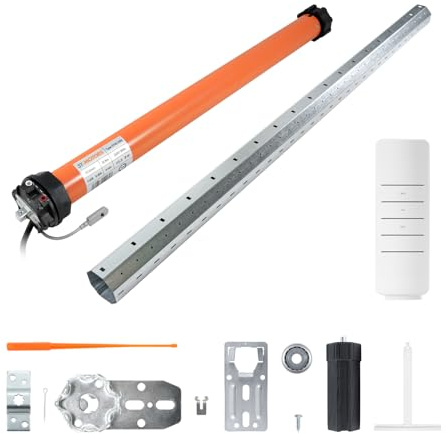 3T-MOTORS Funk-Rollladenmotor Komplettset mit Fernbedienung HSZ1, SW60 Welle 1,10 m, 3T45-10RX (Zugkraft 10 Nm/25 kg) mit mechanischen Endschaltern, bidirektional, Rollladenantrieb