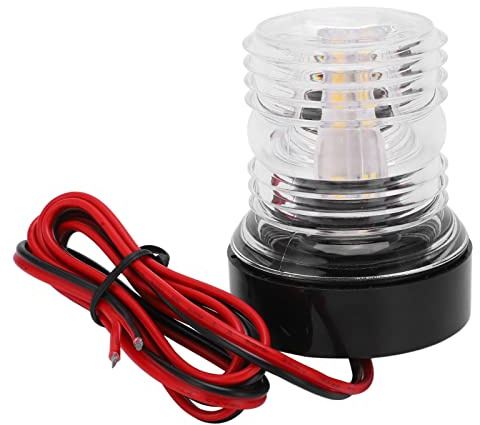Lumière de Bateau Ronde à 360 Degrés, Lampe d'ancre Marine Haute luminosité avec Contrôle de Puissance Externe, Adaptée aux Yachts de Navires, IP66