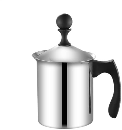 Stainless Steel Hand Held Frother, Manual Milk Frothers, Safe Milk Foam Maker, Milk Frother Pitcher, Long-Lasting Design for Cappuccino, Latte, and Coffee Foam, Manual Milk Frother