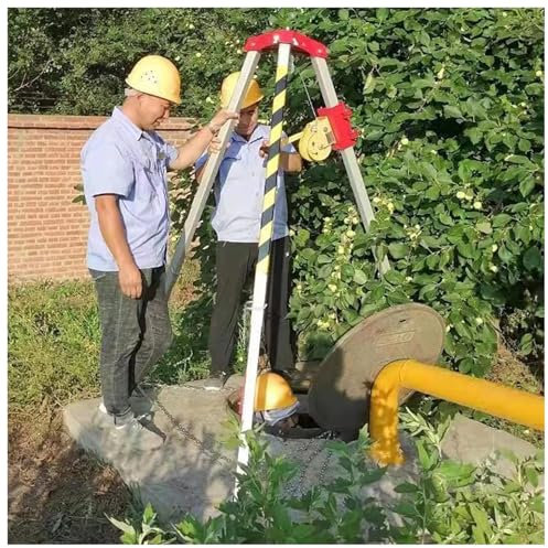 Rettungsstativ für Kanalisationsbereiche mit beengten Platzverhältnissen, 98'/82'/65' Kabel und verstellbare Beinhalterung, Hebevorrichtung für Brunnen – inkl. Gurt und Tragetasche (Farbe: o