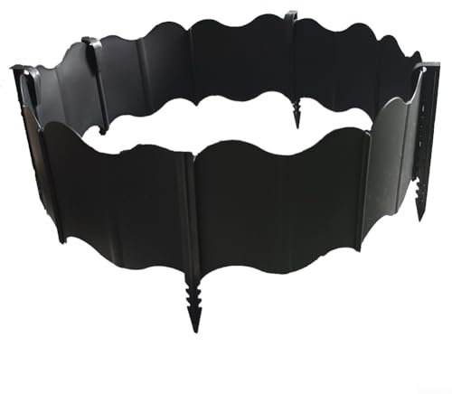 20 vallas de jardín, valla de decoración de jardín, con 10 estacas de suelo, para jardines, patios y parches de verduras (negro)