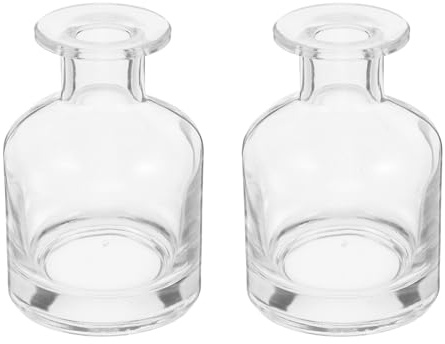 HOMSFOU Glass Diffuser Bottles: 2 Pcs Empty Reed Diffuser Container Refillable Aromatherapy Jars Replacement Bottles for DIY Home Fragrance & Essential Oils, 150ml/5oz (Transparent)
