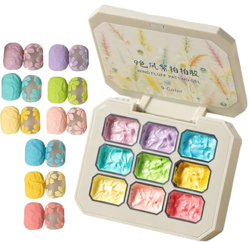 Patting Gel Polish, 9 Colors Nail Gel Set, Sponge Pat Paint, Rainbow Shades, Long Lasting Shine, Quick Dry Formula, Excellent for Home Manicure, Nipper Art, Beauty Care