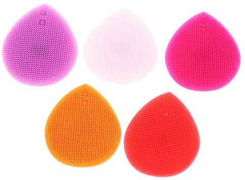 LOLIPPYY 5 Stück Herzförmige Silikon Bademassagebürsten für Babys Multifunktionale Gesichtsreinigung und Sanfte Kopfhautmassage Leicht zu Benutzen Zufällige Farbe