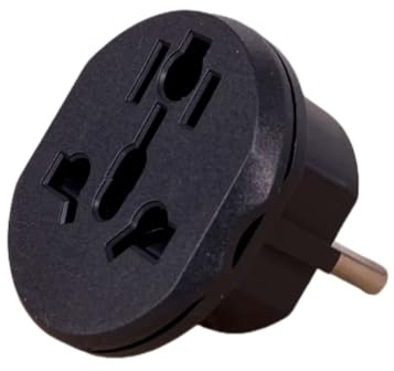 CABLEPELADO - Pack de 2 Adaptadores Negro de Enchufe Universal EU a UK | Compatible con Viajes, Hogar y Oficina | 250V / 16A