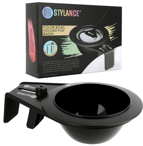 Hair Color Bowl Holder for Basin – Toning Tub Hair Dye Bowls for Hairstylist, Suction to Sink or Shampoo Station for Easy Toning- Black