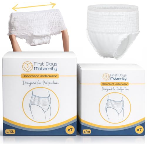 First Days Maternity - Mutandine assorbenti - recupero post-parto | assorbenti usa e getta per neomamme, in morbidissimo cotone biologico, elasticizzate nei punti giusti
