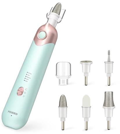 Professional Manicure Pedicure Kit, Electric Nail File Set, Cordless Electric Nail Drill Machine, 5 Speeds Hand Foot Care Tool for Nail Grind Trim Polish (Blue)