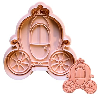 Tagliabiscotti.it - Carrozza Principessa Mod.3 – Cookie Cutter per realizzare biscotti o decorazioni per torte in pasta di zucchero - Stampo 8cm x 8cm x 1,2cm