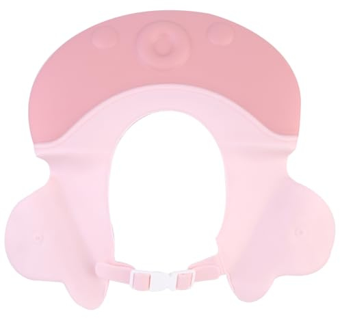 Babybadehaube aus Pe, Verstellbar, Schützt Augen vor Shampoo und Wasser | Babys und Kinder, auch Beim Haareschneiden und Sonnenschutz Nutzbar, in Rosa