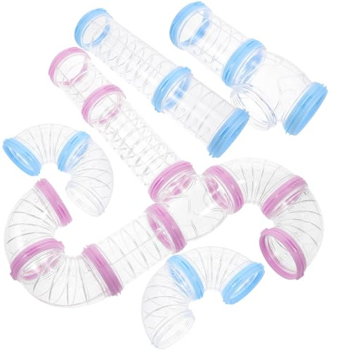FELTECHELECTR Tubi per Criceti in Plastica, Kit Fai da Te da 2 Set per Gabbia e Area Giochi, Collegabili per Ampliare Habitat dei Piccoli Animali