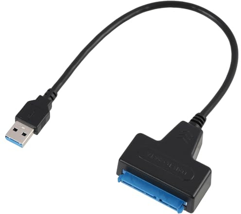Adaptateur SATA vers USB 3.0, Câble pour SSD/HDD 2.5, Convertisseur SATA USB, Adaptateur Disque Dur Externe, Compatible Windows/Mac OS, Portable, Sans Alimentation Externe, Idéal pour Sauvegarde