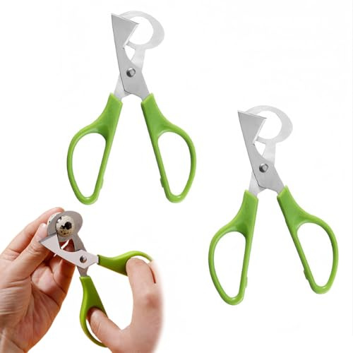 Lilalemon 2 Pcs Green Quail Egg Cutter Scissors Kitchen Shears Tool
