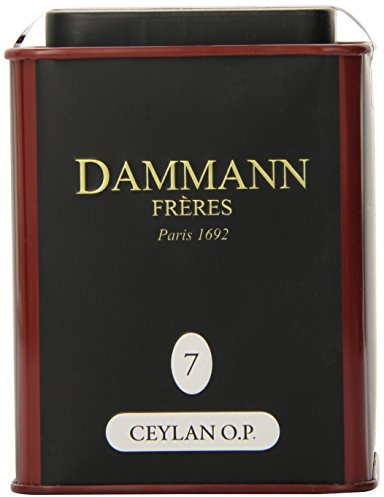 Dammann Frères - 7 - Ceylan O.P. boîte 100 g - Thé noir vrac - 7.5 cm x 7.5 cm x 9.5 cm