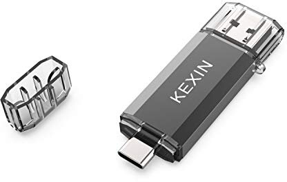 KEXIN USB C Flash Drive 128GB USB 3.0 Dual OTG USB C Memory Stick USB Stick Type C Thumb Drive Pen Drive for PC Tablet Laptop TV Car Smartphones (Huawei Honor Samsung Xiaomi) Black