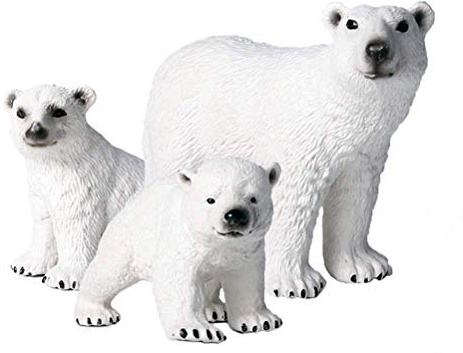 JOKFEICE Eisbär Figur - 3 Stück Realistisch Tierfiguren - Lernspielzeug Weihnachten Geburtstag Geschenk Cake Topper Lehrer Belohnungen Weihnachten Geburtstagsgeschenk für Kinder