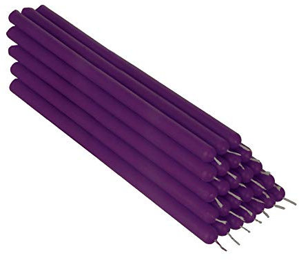 NKlaus 25x violett Bienenwachs 21cm rußfrei Tafelkerzen Handarbeit Ritualkerze Tropfkerzen 36336