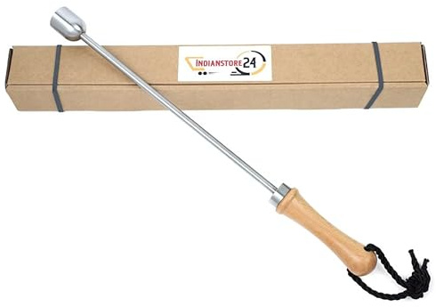 Bierstache Beerspike Caranelizer Beer Caramelizer Beer Warmer Manche en bois véritable, 100% de qualité alimentaire et boule en acier inoxydable (forme ovale)