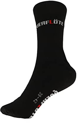 mugesh Musik-Socken mit Schrifzug - Schönes Geschenk für Musiker (43-46, Querflöte)