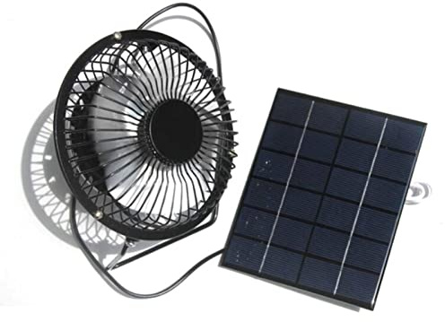 Lüfter mit Solarpanel-Antrieb, 6V 2W Tragbarer Mini-Solarventilator, USB-Solar-Abluftventilator, Outdoor Camping Wohnwagen Yacht Gewächshaus Hundehütte Hühnerstall Ventilator, Auto-Belüftungssystem
