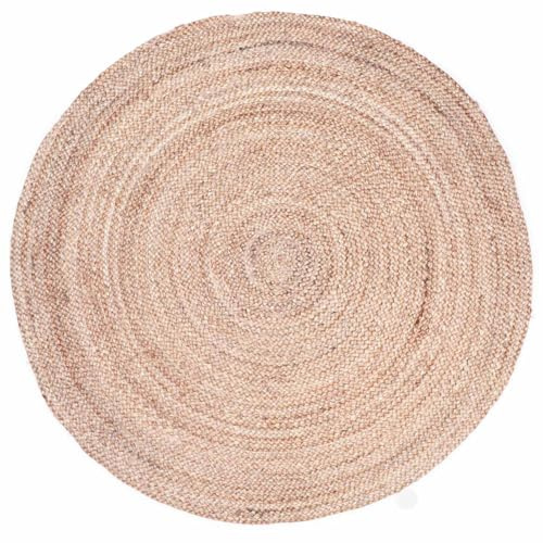 Runder Jute-Teppich Abril handgefertigt Outdoor in Natur 90 cm modern
