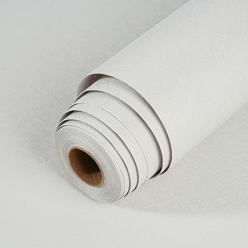 LOVADA Peel and Stick Wallpaper Rice White Silk Wall Paper - 40 x 508 CM Self Adhesive Wallpaper Peel and Stick, Easy to Paste Wall Contact Paper for Stand Liner, Table and Door Makeover Decor