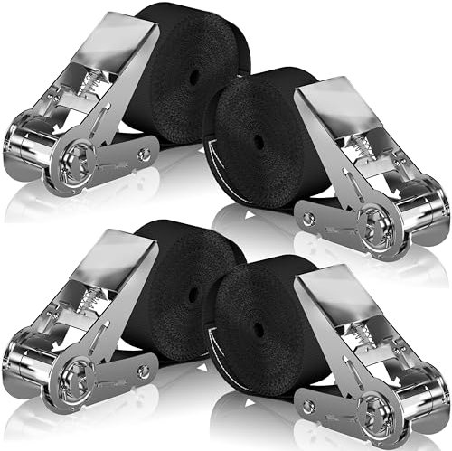 Gnarcore® wetterfeste Basic Spanngurte mit Ratsche [4m / 6m] - 300kg Zugkraft für eine problemlose Ladungssicherung - Komfortabler Zurrgurt für Heimwerker & Profis