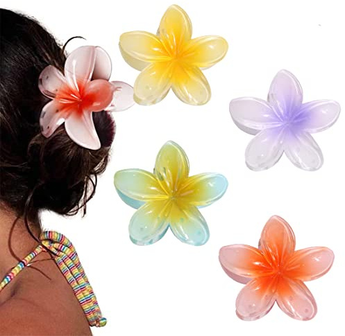 DULSPUE pince cheveux fleur femme, Barrettes à Maintien Fort Filles Cadeaux pour Cheveux Épais (4pcs)