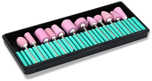 Fräseraufsatz Nagelfräser Komplett-Set Keramikschleifer Steinschleifer | Edelkorund Maniküre Nail Bit Schleifkörper Nagelpflege Schleifer Keramischer Fräser für Arbeiten Rund um den Nagel