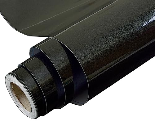 MOCNT Klebefolie Selbstklebende Glänzend 80cm x 5m Möbelfolie Wasserdicht Küchenschrank Tischplatten Dekorfolie Möbel Küchenfolie Oberflächenschutz Renovierung Tapeten Schwarz