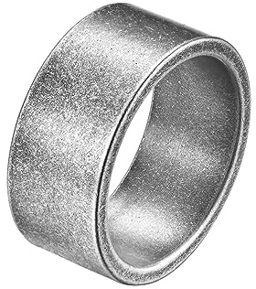 HIJONES Homme Femme Acier Inoxydable Bague de Pouce Large Bande Anneaux Plats Lisses à Coupe Tubulaire Confortable 10MM Mat Brossé Argent Ancien Taille 62