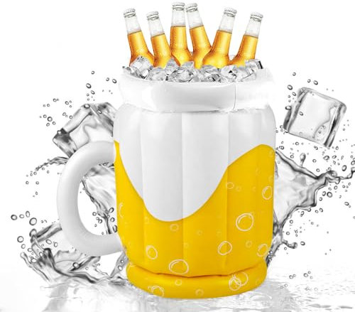 mizikuu Raffreddatore gonfiabile, Secchiello per Il Ghiaccio 45 * 32cm Portabevande Gonfiabile Birra Secchiello Di Con Maniglia Porta Birra per l'Estate All'Aperto Piscina Spiaggia