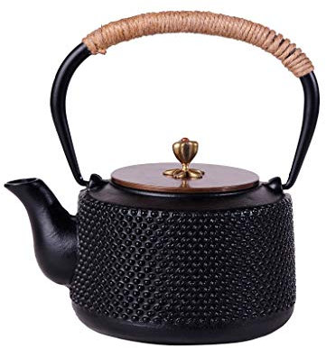 Bollitore for il tè classico, Teiera in ghisa, Teiera in ghisa da 1,0 l, Teiera giapponese in ghisa resistente con filtro for il tè e interno completamente smaltato