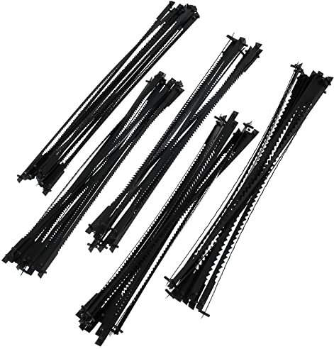 60 pcs Lame de Scie à Chantourner de 5 pouces 127mm TPI 10/15/18/20/24 en Acier au Carbone Lame de Scie à Chantourner à Broche Remplacement avec Ergot pour Couper Bois Plastique Métal