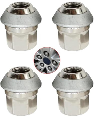 Amazleer 4 tuercas de aleación para Ford Focus, Fiesta, Kuga, M12 x 1,5 mm, tuercas sólidas de alta resistencia, OEM 1366029 1454051 compatibles con Ford Fiesta, Focus, Mondeo, Fusion (4)