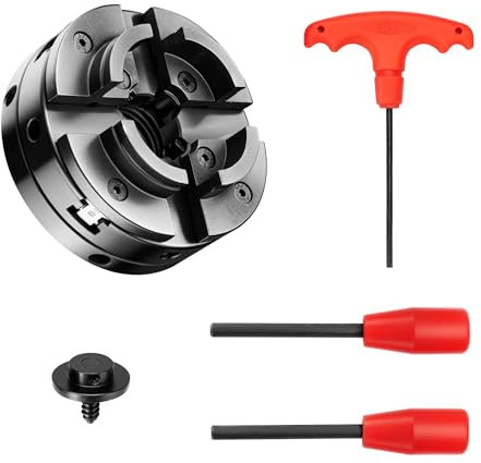 Wiltec Ersatz Spannfutter für Drechselbank, Drechselfutter passend für M33 x 3,5-Gewinde, Backenfutter für Drehbank, robustes Drehbankfutter