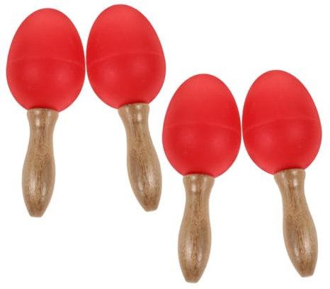 ibasenice 2paare Musikalische Holzmaracas Für Junge Mädchen Rasseln Ergonomisches Design Für Kleine Hände Leuchtendes Für Musikunterricht Und Kreative Freizeitgestaltung