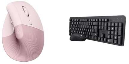 Logitech Lift Vertikale Ergonomische & Trust Ymo II Leise Tastatur Maus
