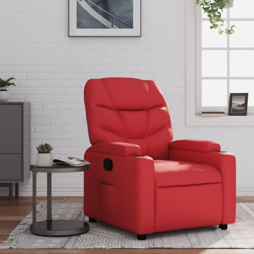 Xichuzi Relaxsessel Rot Kunstleder, Fernsehsessel, Kinosessel, Lesesessel, Tv Sessel, Ohrensessel, Armsessel, Seselstuhl Wohnzimmer - 372470