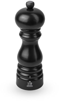 PEUGEOT - Salzmühle Paris u‘Select 18 cm - 6 voreingestellte Mahlgrade - Innovatives Zirlion-Mahlwerk für pulverfeines Salz - Aus PEFC-zertifiziertem Holz - Französisches Know-how - Satin-Schwarz