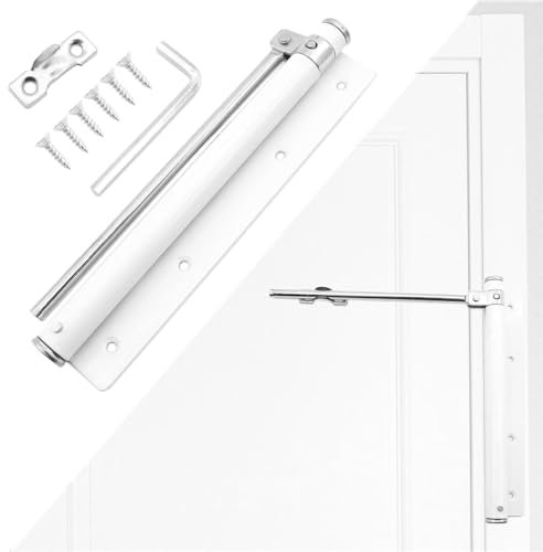 Molla Chiudiporta Automatico, Regolabile Chiudi Porta Porte Interne con Leva di Regolazione, con Asta di Regolazione e Viti per casa e ufficio