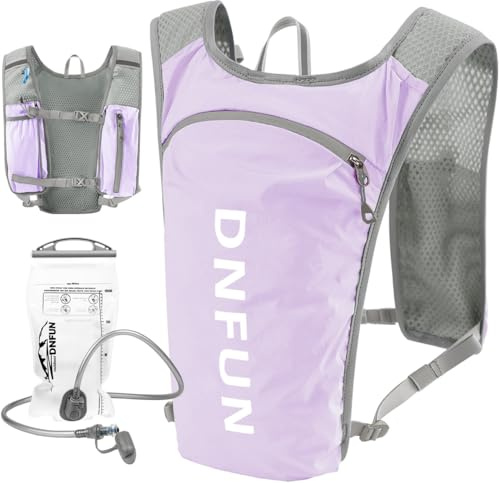 DNFUN Chaleco Running para Hombre y Mujer Mochila Hidratación Trail Running con Cisterna Bolsa de Agua 1.5L ,Mochila Hidratación Silbato y Reflectante para Correr Senderismo