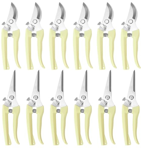 12 Pcs Garden Shears Flower Scissors Pruning Shears Floral Garden Clippers Hand Pruners Branch Cutter Gardening Tools for Plants Cutting, Trimming, Fruits Picking