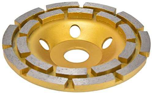 Akozon Diamant-Topfschleifscheibe, 150 Mm, Zweireihig, Betonschleifscheibe für Stein, Marmor, Winkelschleifscheibe, Hohe Konzentration, Langlebig (125mm)